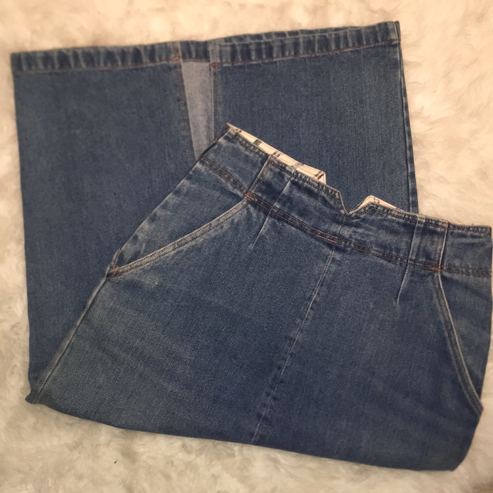 Bonjour Paris denim long split skirt VINTAGE